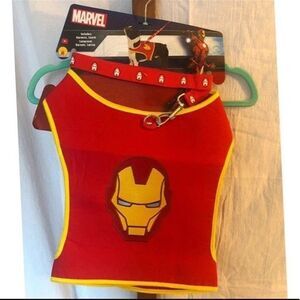 Rubies Dog Leash Vest Marvel Avengers Iron Man
